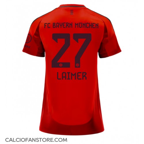 Maglia Calcio Bayern Munich Konrad Laimer #27 Prima Divisa Donna 2024-25 Manica Corta